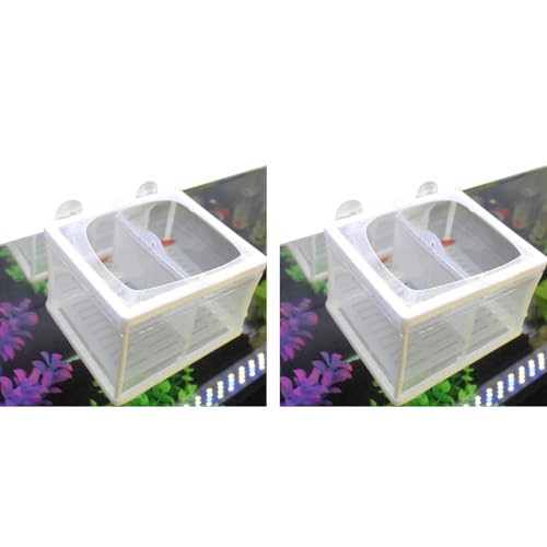 Qpets® Fish Breeding Box Isolation for Betta with Suction Cups Divider Small Aquarium Tank Nylon Mesh DIY Assembling Fry Hatchery Net Breeder 16x14x15CM 2 PCS Qpets® Fish Breeding Box Isolation for Betta with Suction Cups Divider Small Aquarium Tank Nylon Mesh DIY Assembling Fry Hatchery Net Breeder 16x14x15CM 2 PCS